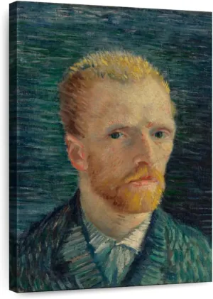 Elephant Stock - Self Portrait IV 1887 Wall Art - Vertical Canvas Wall Art - Living Room Wall Decor - Painting Famous Artists Canvas Art - Gray And Teal Decor by Vincent Van Gogh - 26" x 39"