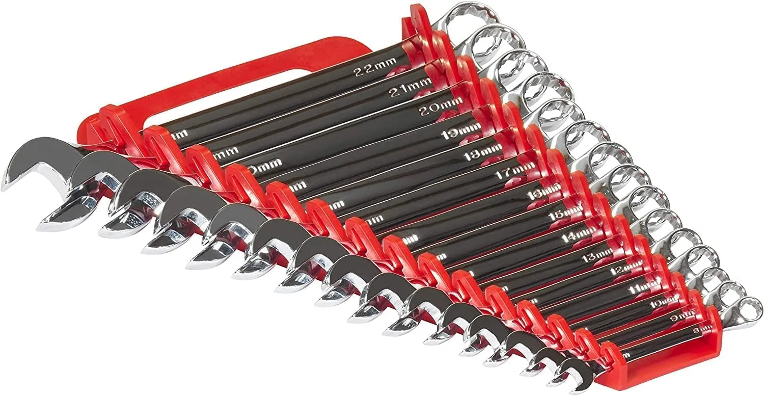 Ernst Manufacturing 8540 2-Pack of Wrench Grippers - Securely Holds 30 Wrenches, Portable Wrench Organization, Forward/Reverse Holder Pack, Includes 1 Black and 1 Red