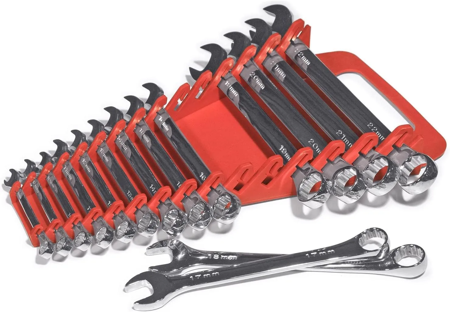 Ernst Manufacturing 8540 2-Pack of Wrench Grippers - Securely Holds 30 Wrenches, Portable Wrench Organization, Forward/Reverse Holder Pack, Includes 1 Black and 1 Red