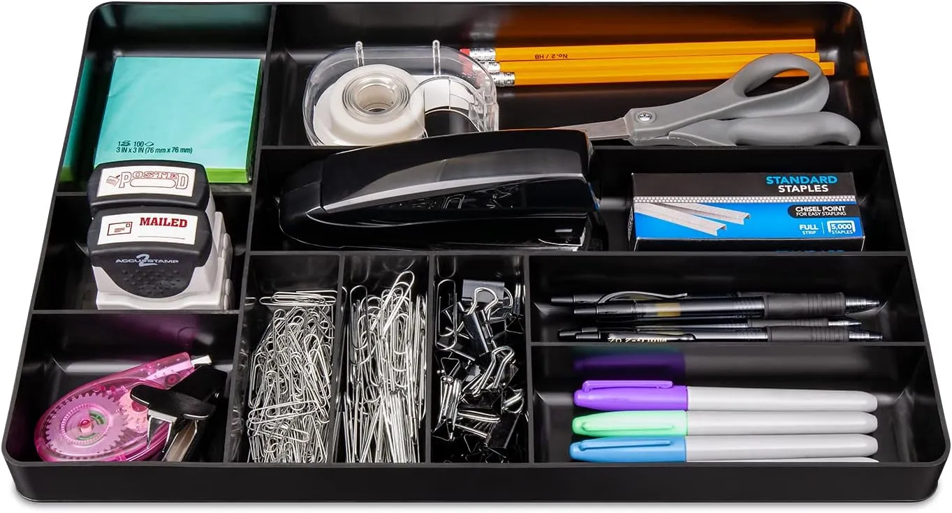 Ernst MFG 10 Compartment Drawer Organizer: Heavy Duty Stackable Tray for Automotive Garage Tool Organization - Low-Profile Toolbox Storage - Nuts and Bolts, Tools, Parts, Easy to Clean - Blue