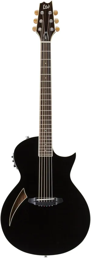 ESP LTD TL-6 Thinline Acoustic Electric Guitar with Resonant Chamber, Black