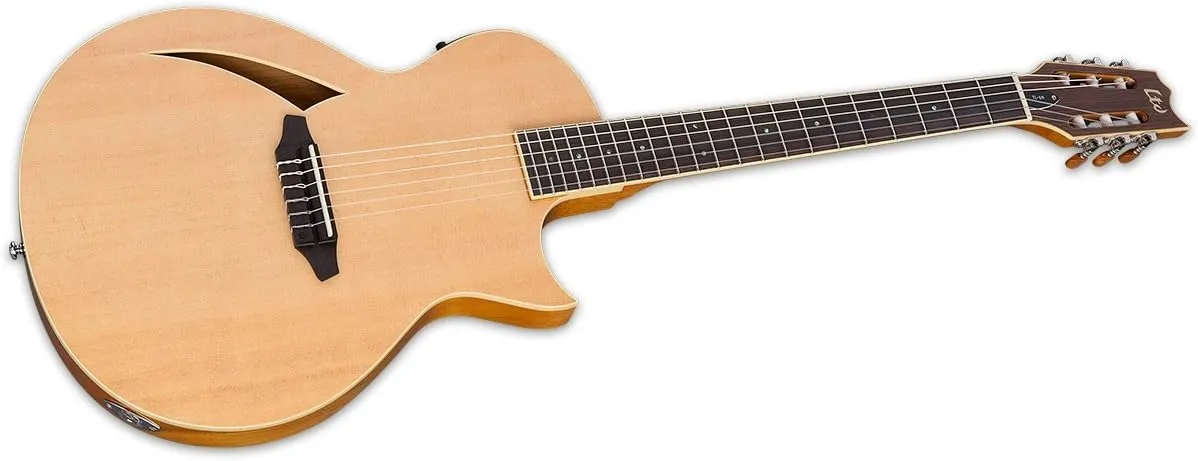 ESP LTD TL-6N Thinline Acoustic Electric Nylon String Guitar, Natural