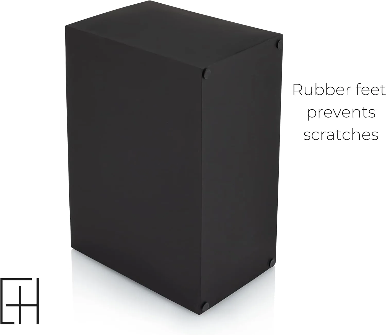 Essentra Home Matte Black Kitchen Utensil Holder, Large Rectangular Utensil Crock with Two Compartments, Modern Kitchen Cookware Storage.