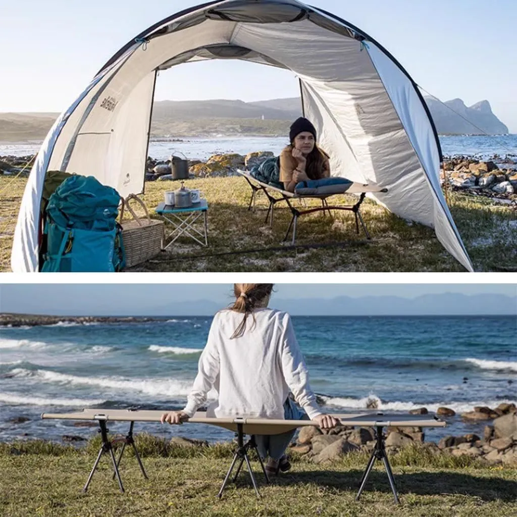 Extra Long Folding Cot, W/Carry Bag Organizer Perfect for Camping, Hunting, or Sleepy Guests Come Over, Supports 300lb(Black)