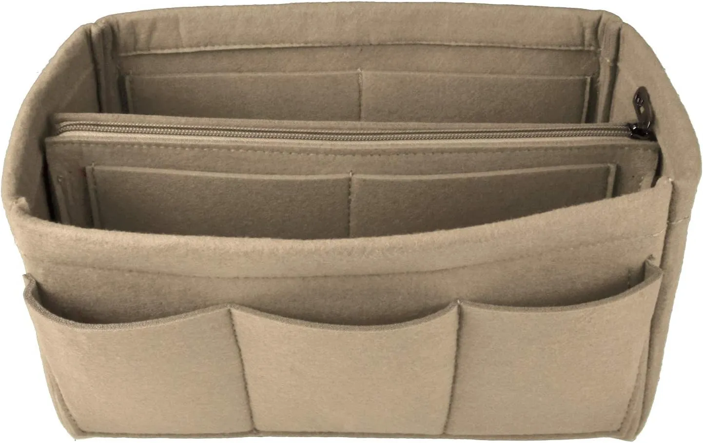 Felt Fabric Purse Handbag Organizer Insert Bag for Tote Bag Handbag (Large New, Beige New)