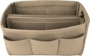 Felt Fabric Purse Handbag Organizer Insert Bag for Tote Bag Handbag (Large New, Beige New)