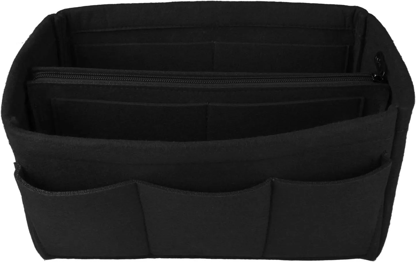 Felt Fabric Purse Handbag Organizer Insert Bag for Tote Bag Handbag (Large New, Black New)