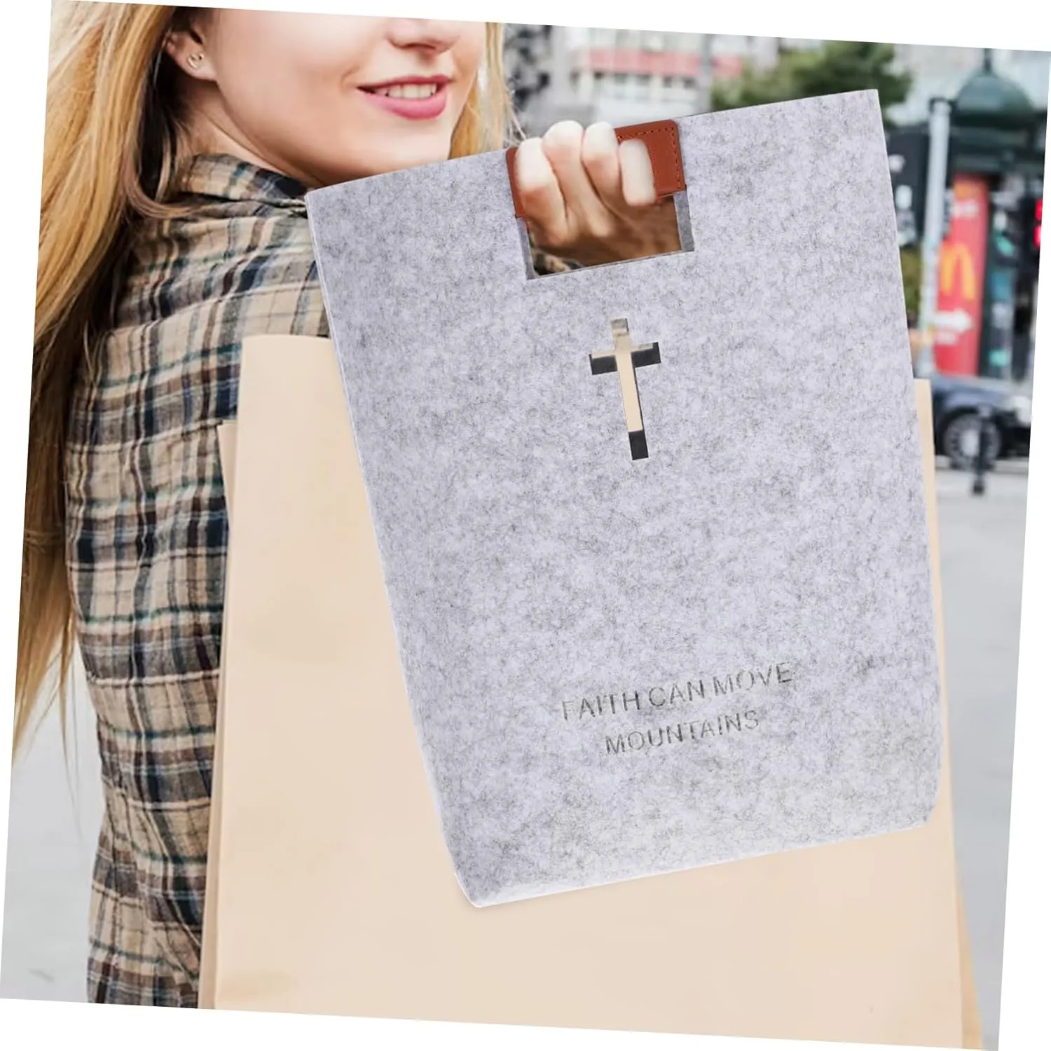 Felt Handbag Bible Book Bag Bible Bags for Women Bible Tote Bag Bible Bag for Women Grocery Bag Bible Carrying Case Shopping Bag Church Study Bag Felt Bag Felt Tote Bible Study Bag