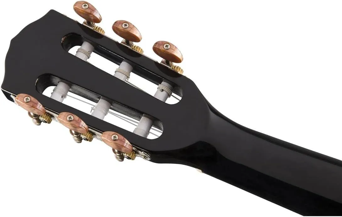 Fender CN-140SCE Thinline Concert Nylon String Acoustic Guitar, with 2-Year Warranty, Black, with Case