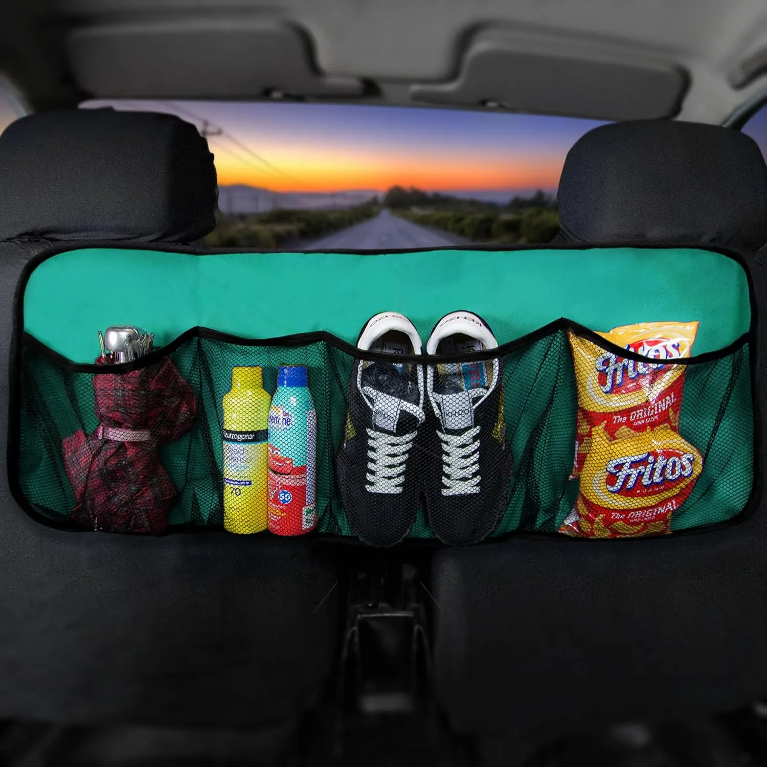 FH Group E-Z Travel™ Multi-Pocket Storage Collapsible Car Mint Organizer (Easy Carry Perfect for Garage or Grocery Store, 1 Pack) Mint)