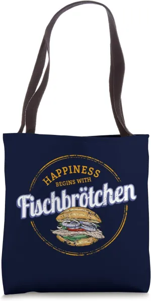 Fish sandwich with Bismarck herring street food souvenir Tote Bag