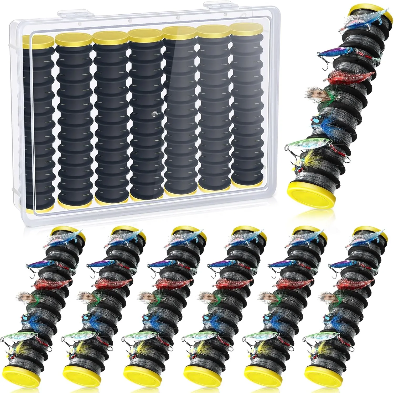 Fishing Line Organizer Storage Keeps Snells and Rigs Organized and Tangle Free Fishing Line Spooler Rigger for Walleye Fishing