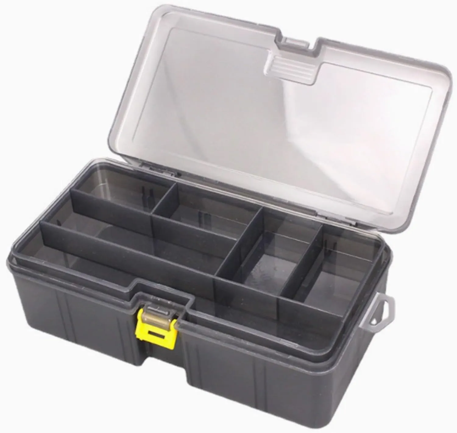 Fishing Organizer Fishing Tackle Box Stowaway Tray Tackle Box with Adjustable Dividers Plastic Storage Organizer All-Weather Fishing Lure Organizer