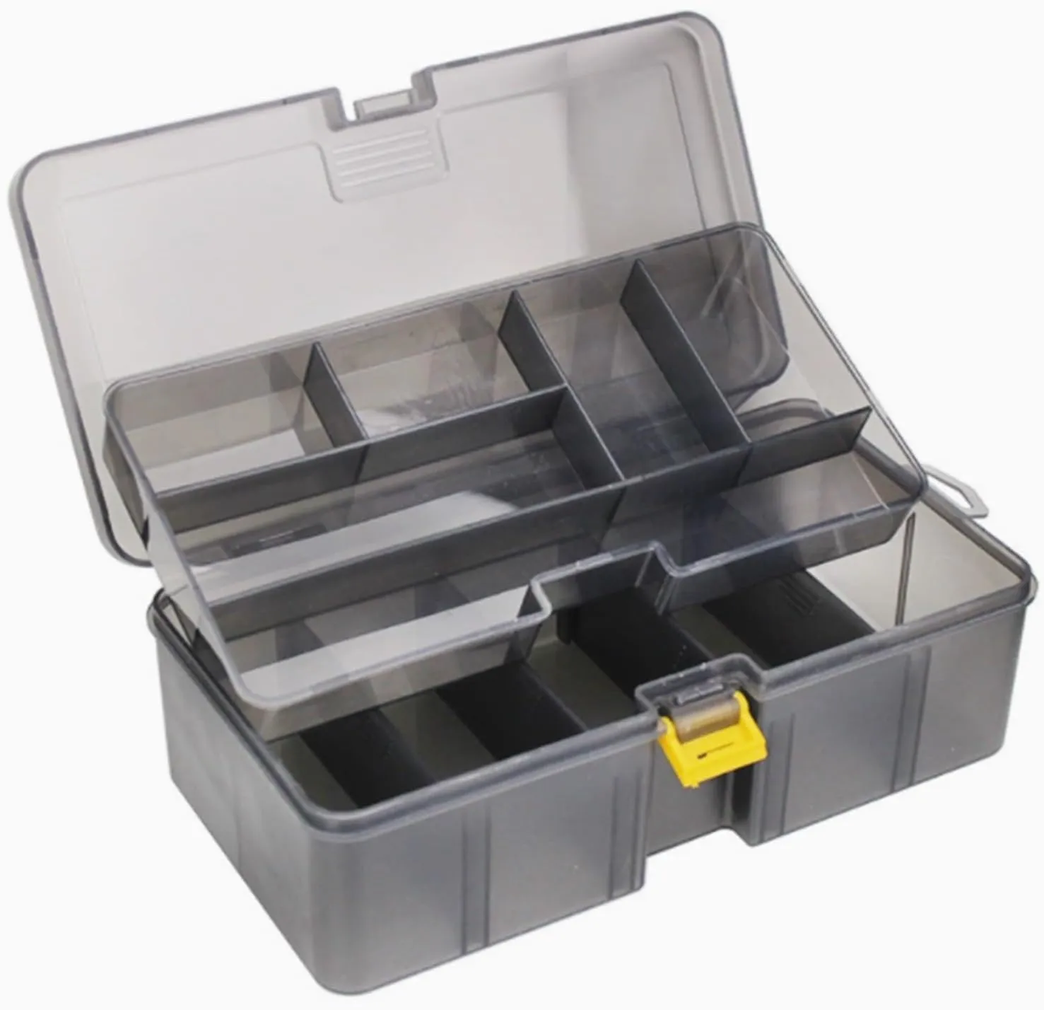 Fishing Organizer Fishing Tackle Box Stowaway Tray Tackle Box with Adjustable Dividers Plastic Storage Organizer All-Weather Fishing Lure Organizer