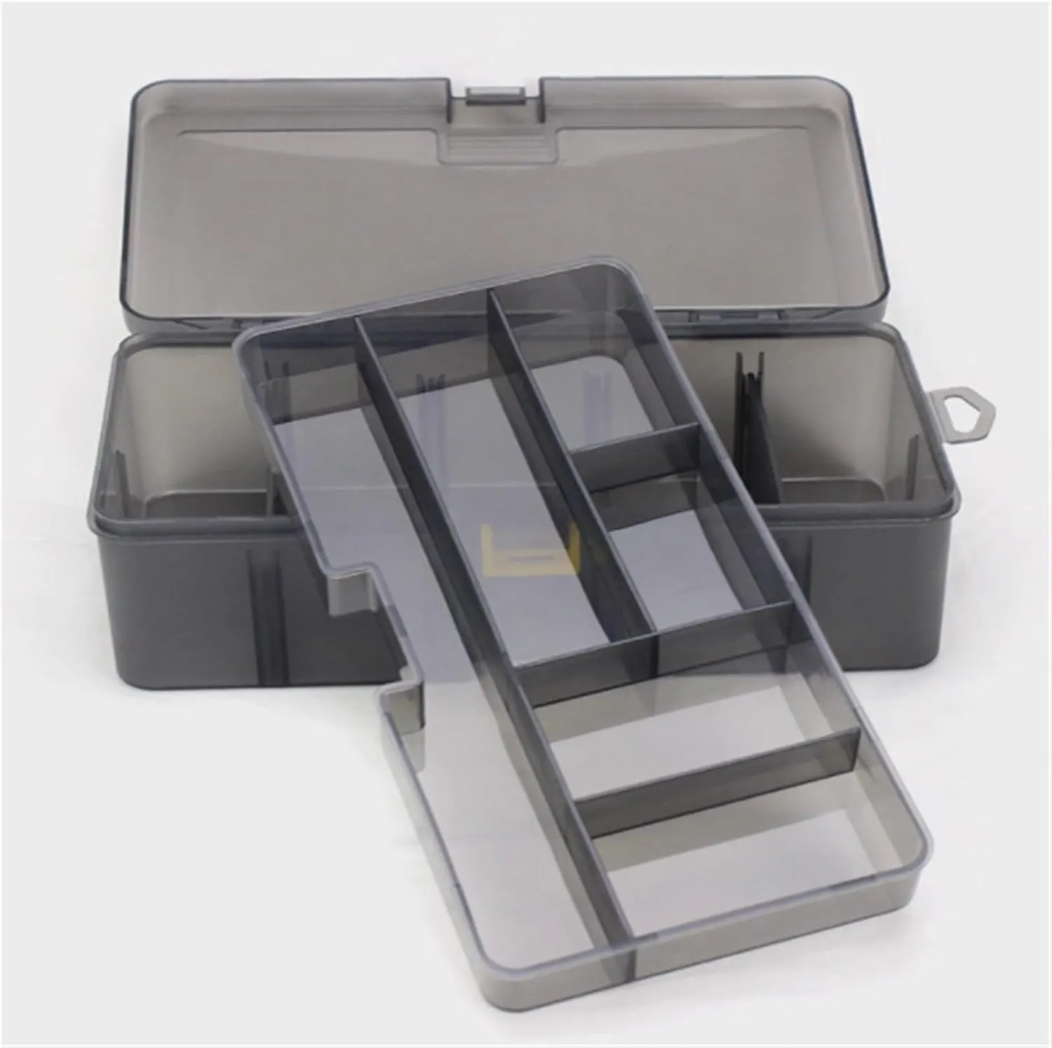 Fishing Organizer Fishing Tackle Box Stowaway Tray Tackle Box with Adjustable Dividers Plastic Storage Organizer All-Weather Fishing Lure Organizer
