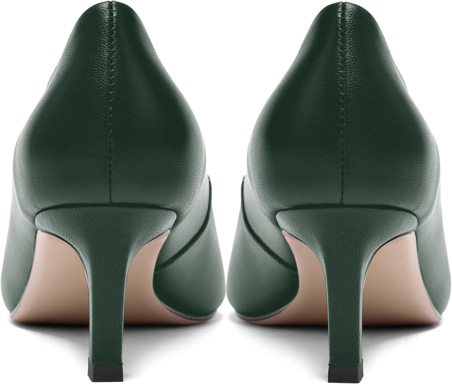 FOGEENA Womens Formal Office Comfortable Matte Leather Slip On Pointed Toe Kitten Low Heel Pumps Dressy Shoes 2 Inch