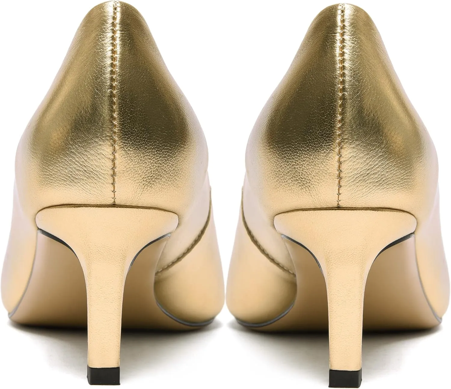 FOGEENA Womens Formal Office Comfortable Matte Leather Slip On Pointed Toe Kitten Low Heel Pumps Dressy Shoes 2 Inch