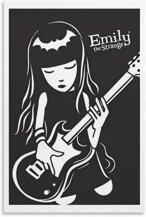FOPCBN Emily The Strange Poster Bass Guitar Picture Canvas Print Decorative Art Canvas Painting Wall Art Poster for Bedroom Living Room Decor 20x30inch(50x75cm) Unframe-style