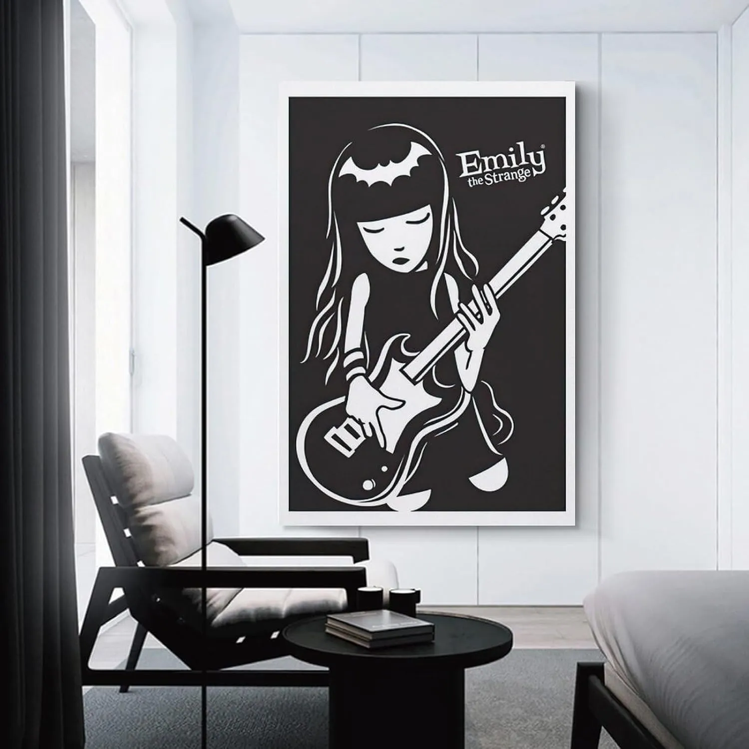 FOPCBN Emily The Strange Poster Bass Guitar Picture Canvas Print Decorative Art Canvas Painting Wall Art Poster for Bedroom Living Room Decor 20x30inch(50x75cm) Unframe-style