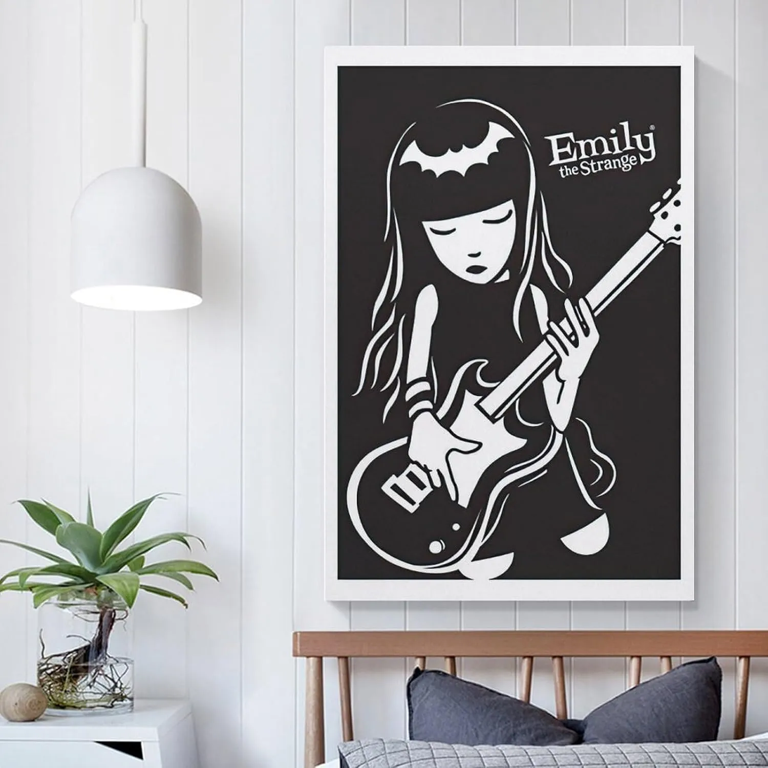 FOPCBN Emily The Strange Poster Bass Guitar Picture Canvas Print Decorative Art Canvas Painting Wall Art Poster for Bedroom Living Room Decor 20x30inch(50x75cm) Unframe-style