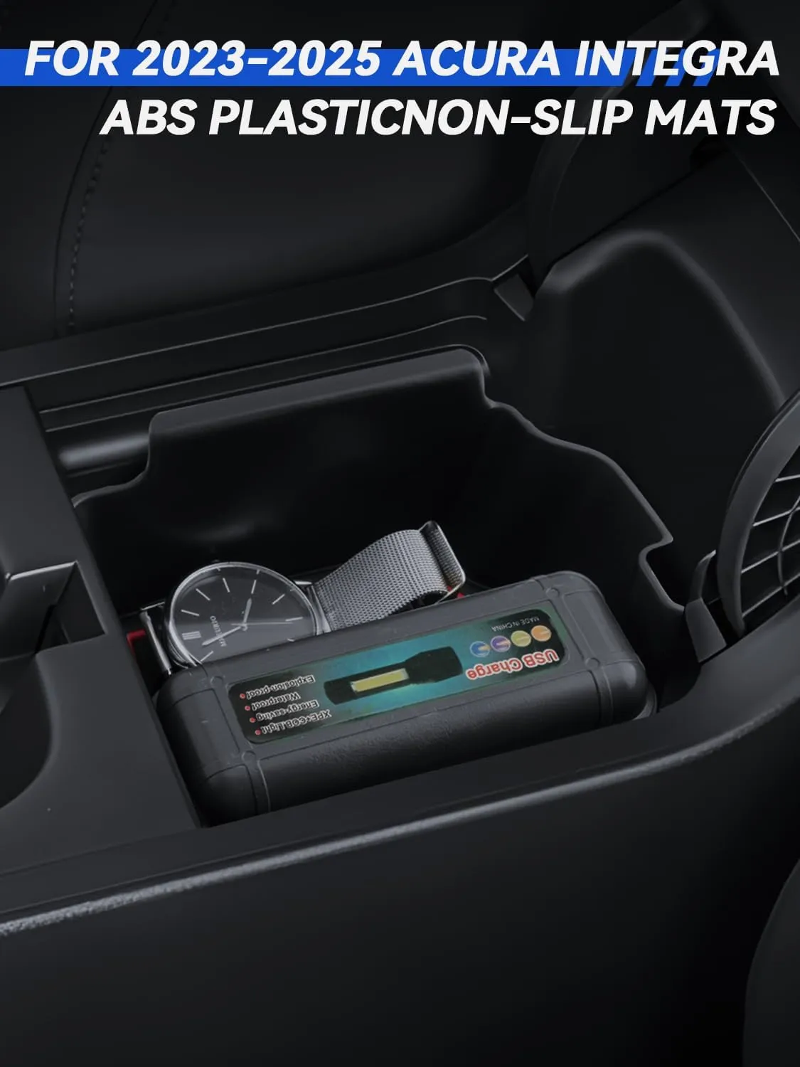for Acura Integra Center Console Organizer 2023 2024 2025 Acura Integra Accessories Armrest Tray Middle Storage Box Insert Container Durable ABS Plastic