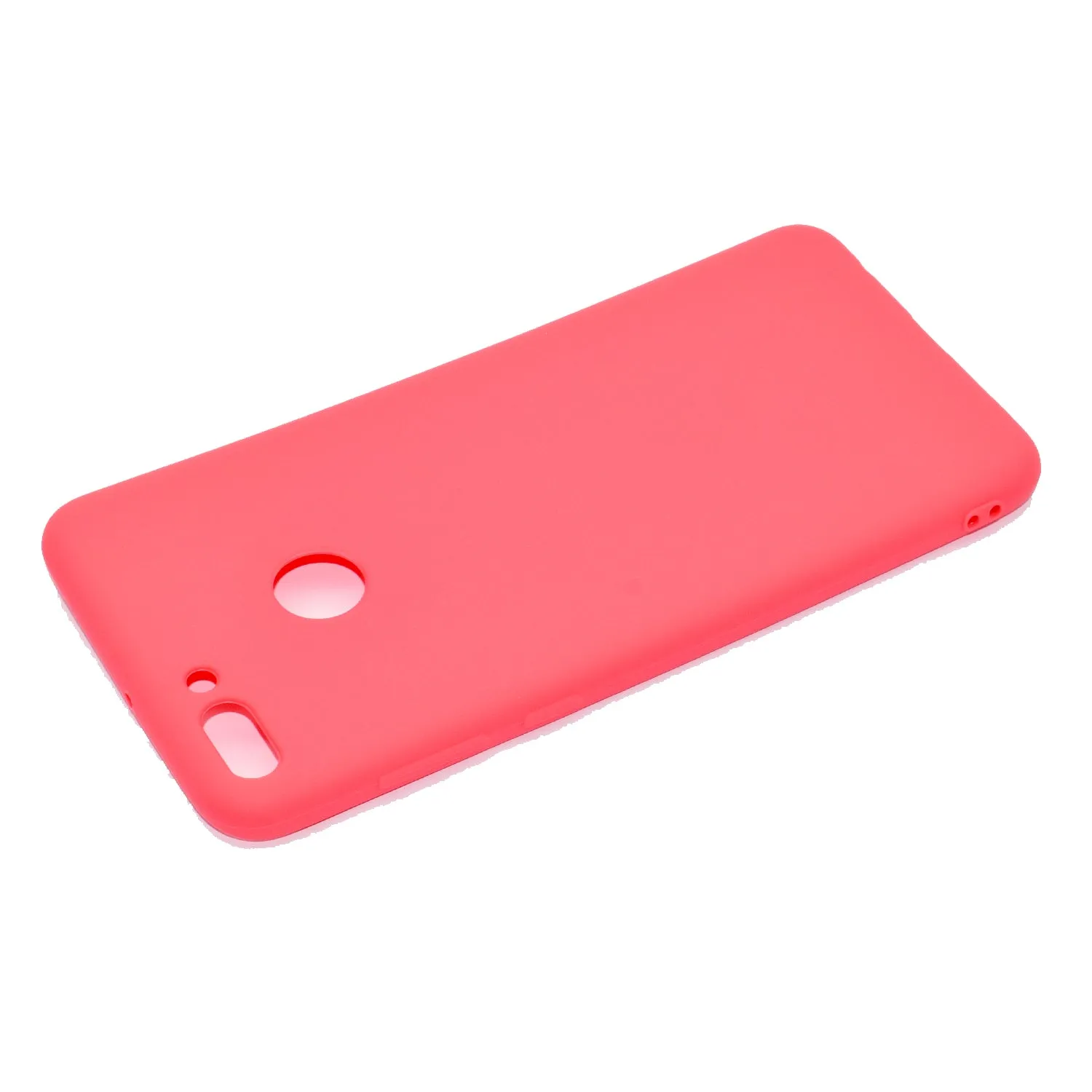 for HUAWEI Y9 2018 Lovely Candy Color Matte TPU Anti-scratch Non-slip Protective Cover Back Case dark pink