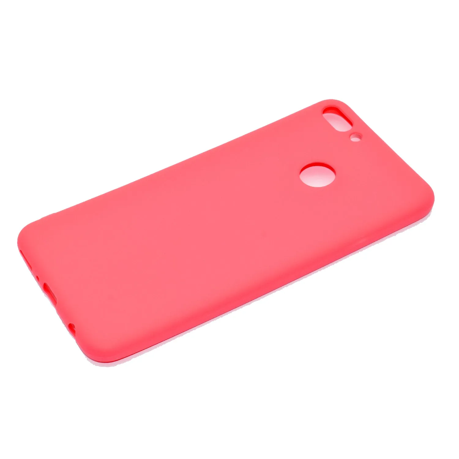 for HUAWEI Y9 2018 Lovely Candy Color Matte TPU Anti-scratch Non-slip Protective Cover Back Case dark pink