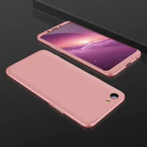 For OPPO A83/A1 Ultra Slim PC Back Cover Non-slip Shockproof 360 Degree Full Protective Case Rose gold