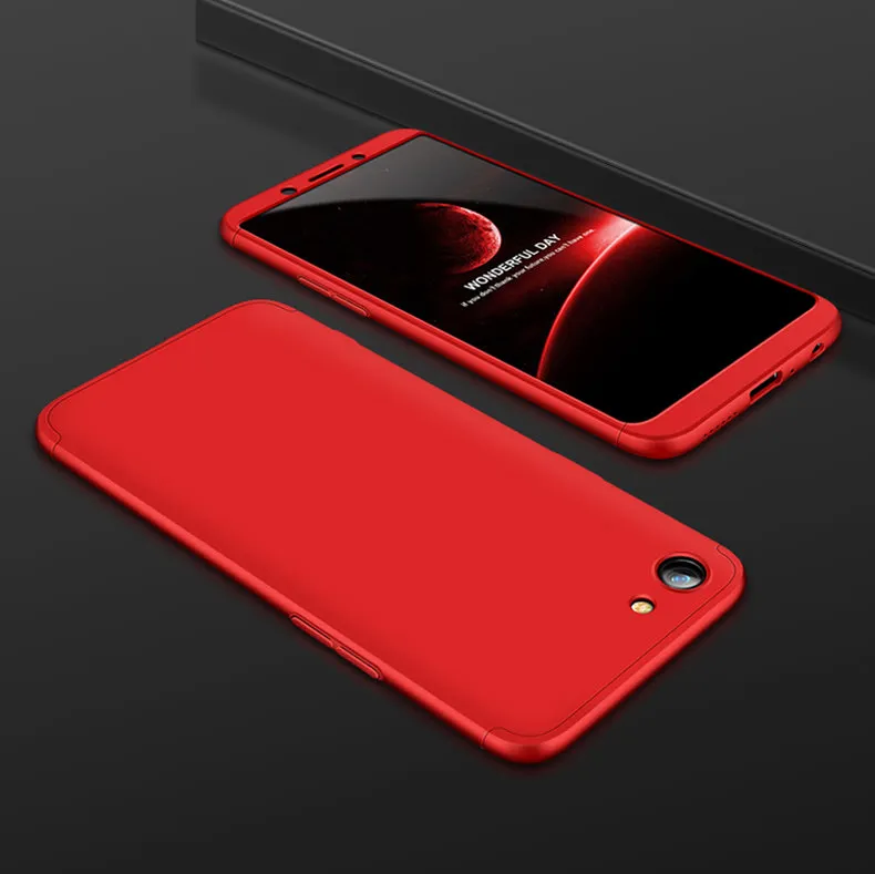 For OPPO A83/A1 Ultra Slim PC Back Cover Non-slip Shockproof 360 Degree Full Protective Case Rose gold