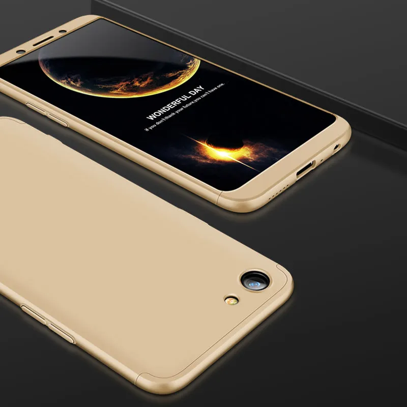 For OPPO A83/A1 Ultra Slim PC Back Cover Non-slip Shockproof 360 Degree Full Protective Case Rose gold