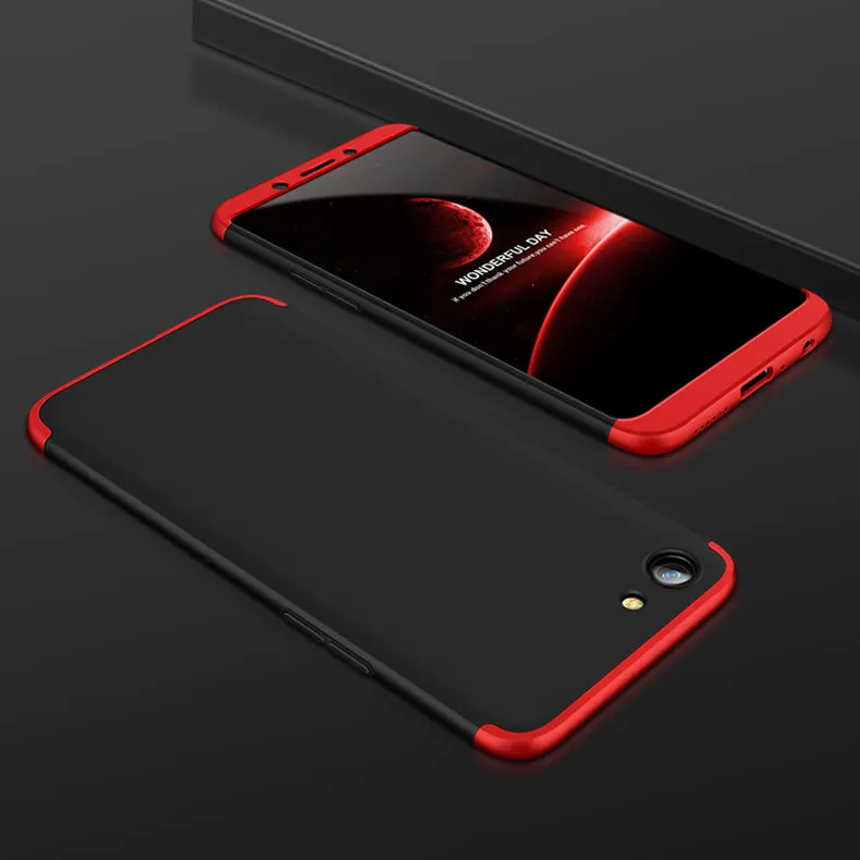 For OPPO A83/A1 Ultra Slim PC Back Cover Non-slip Shockproof 360 Degree Full Protective Case Rose gold