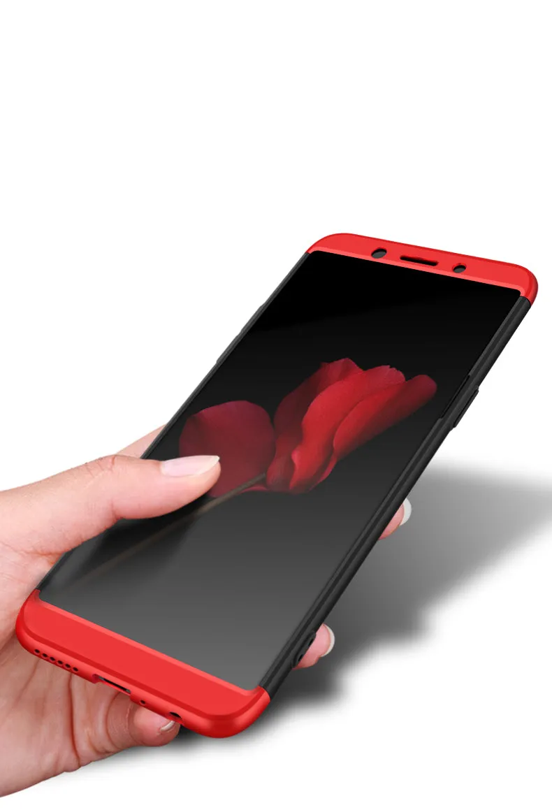 For OPPO A83/A1 Ultra Slim PC Back Cover Non-slip Shockproof 360 Degree Full Protective Case Rose gold