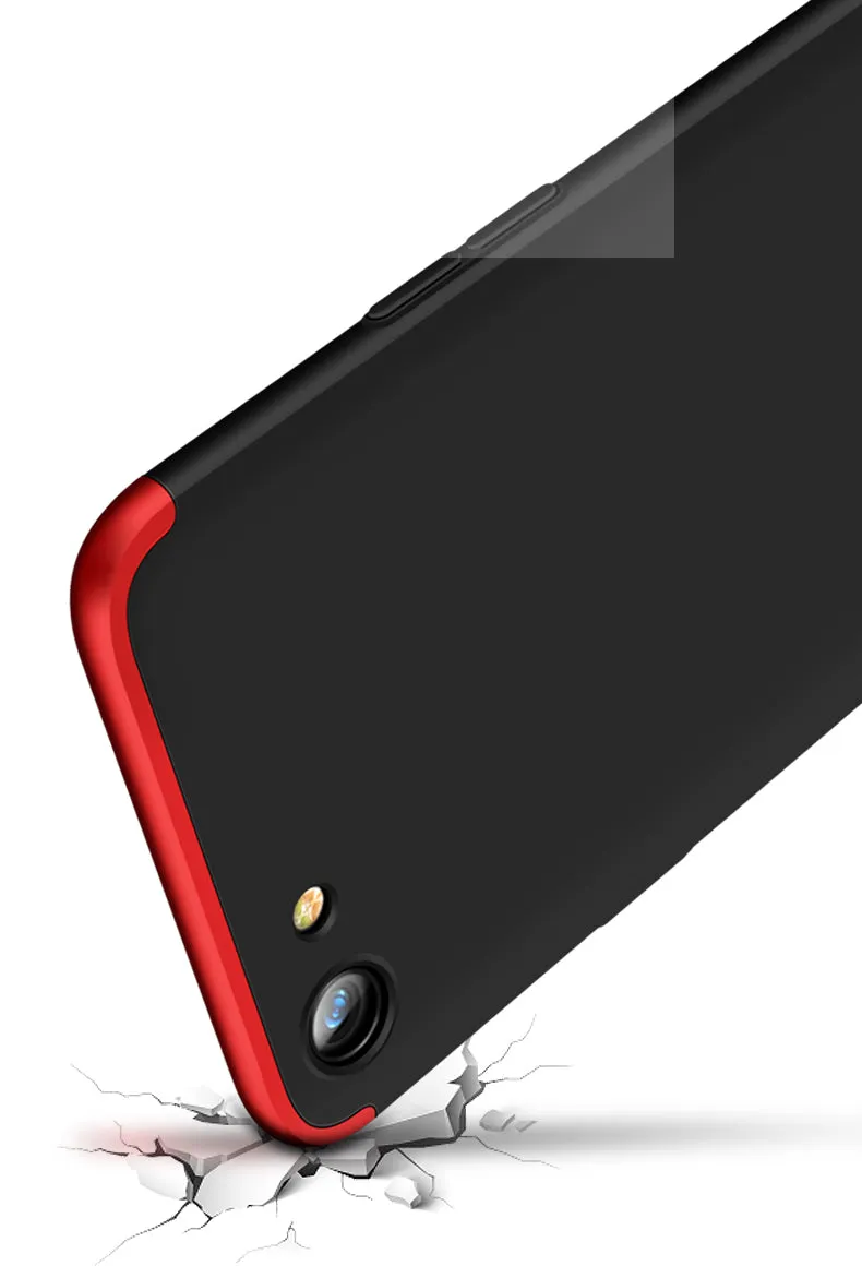 For OPPO A83/A1 Ultra Slim PC Back Cover Non-slip Shockproof 360 Degree Full Protective Case Rose gold