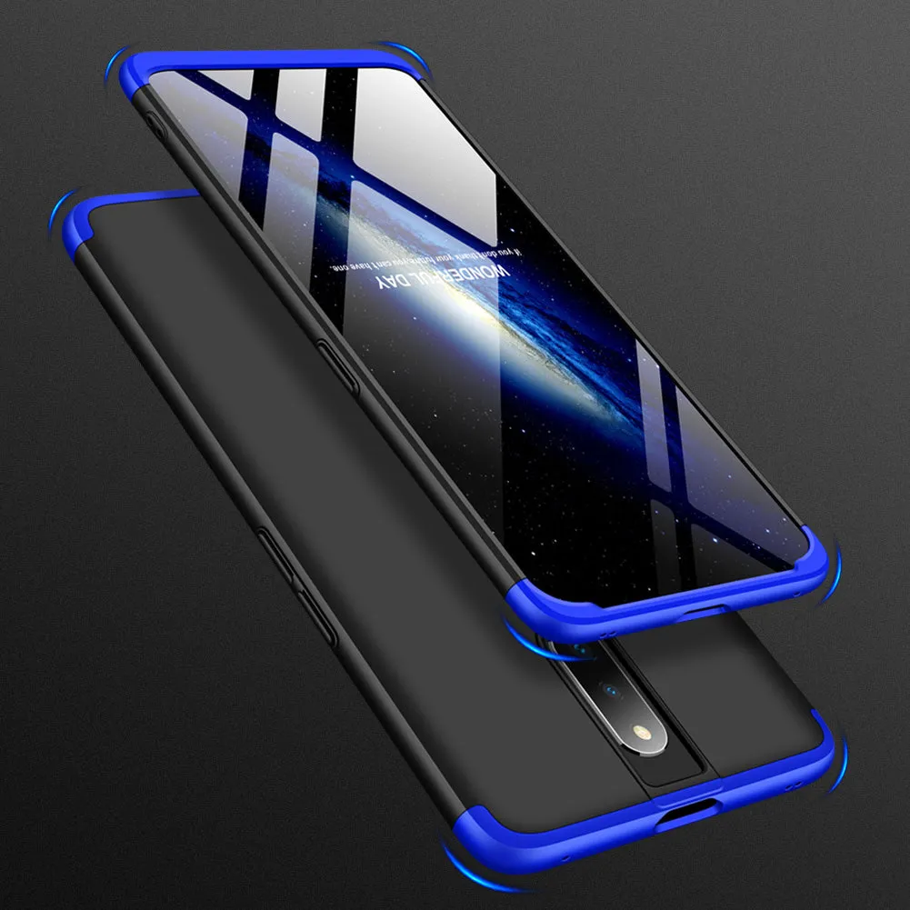 For OPPO F11 pro Ultra Slim PC Back Cover Non-slip Shockproof 360 Degree Full Protective Case Blue black blue