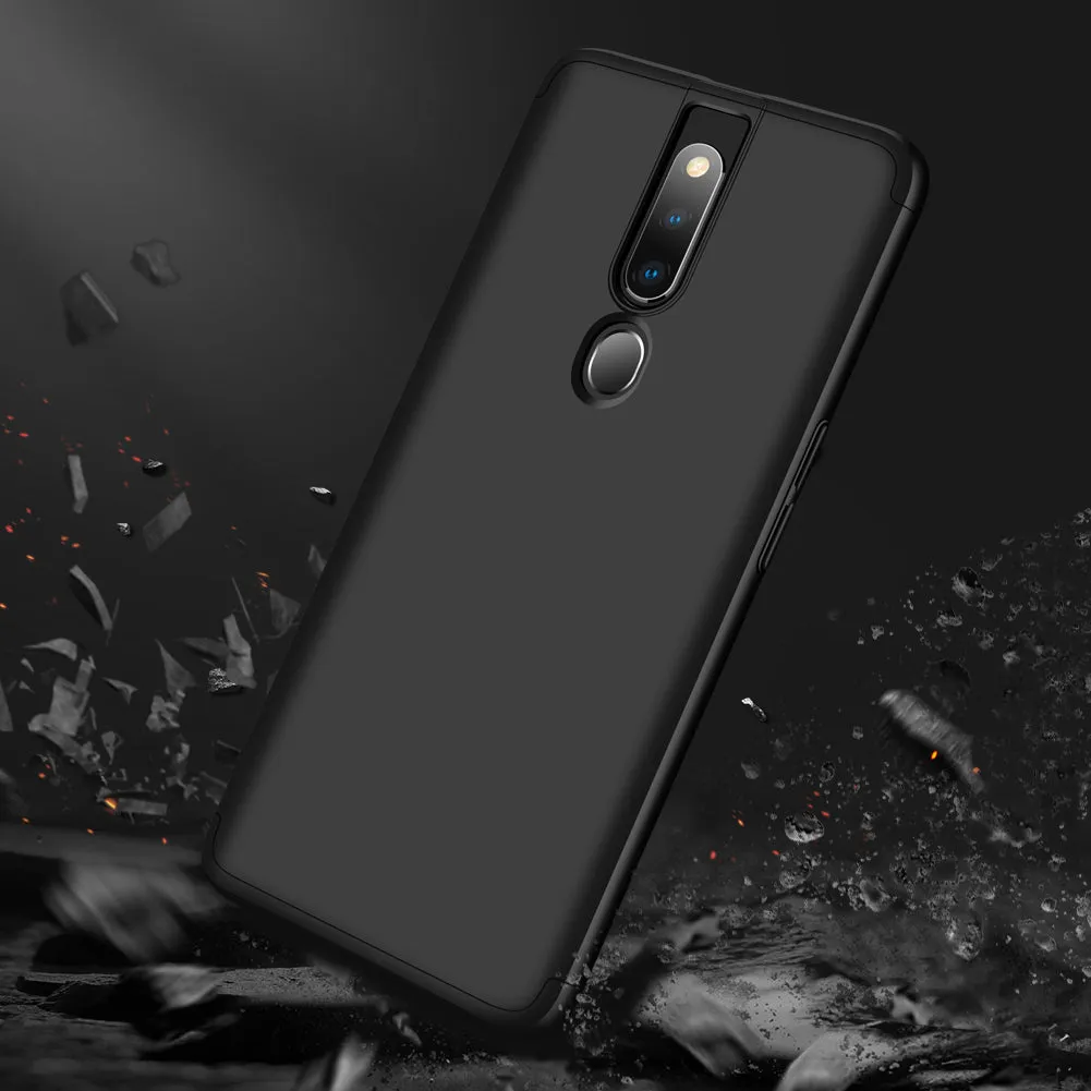 For OPPO F11 pro Ultra Slim PC Back Cover Non-slip Shockproof 360 Degree Full Protective Case Blue black blue