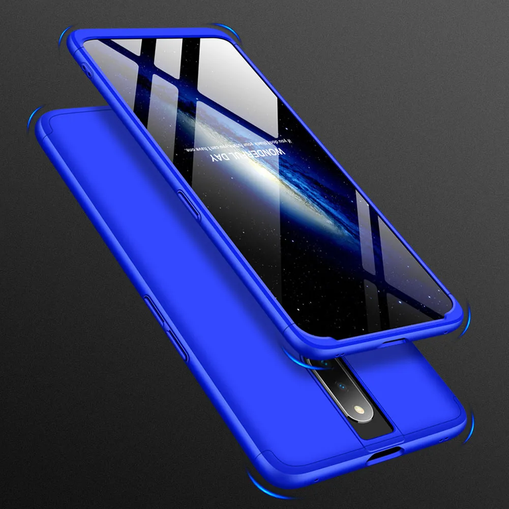 For OPPO F11 pro Ultra Slim PC Back Cover Non-slip Shockproof 360 Degree Full Protective Case Blue black blue