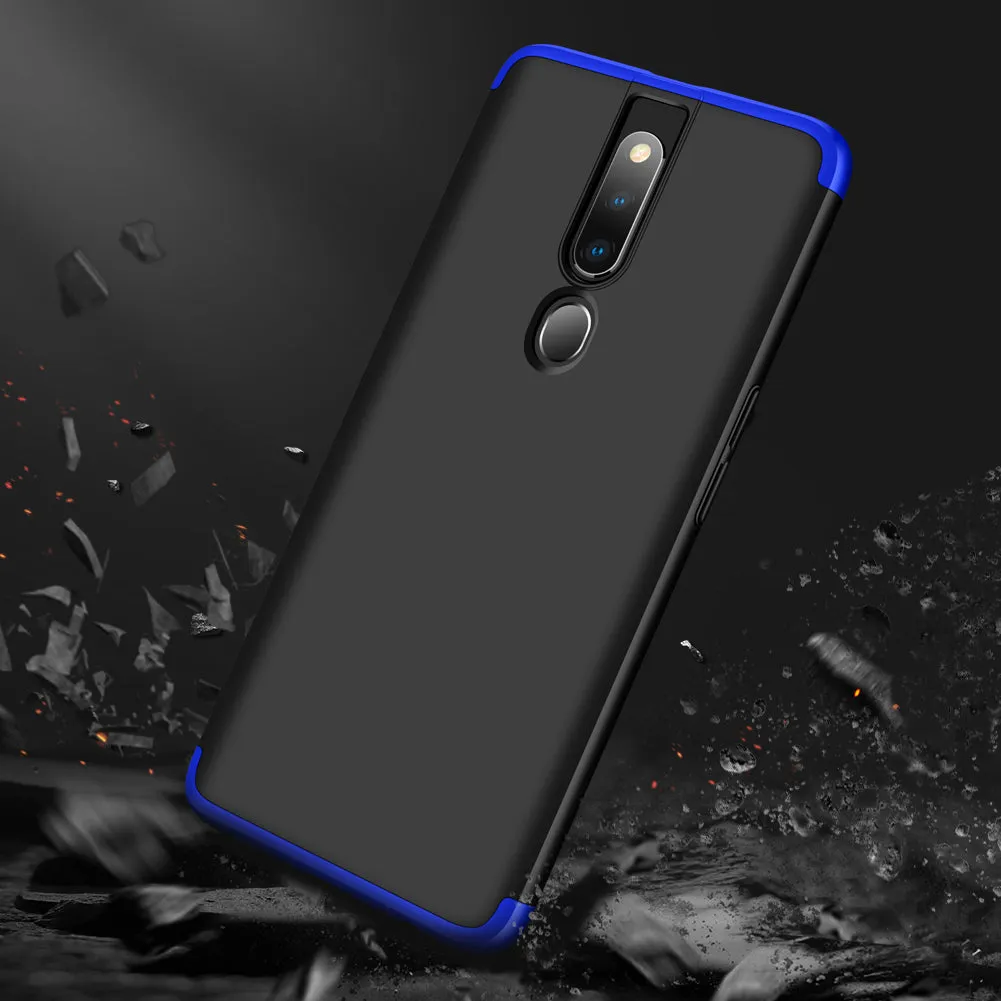 For OPPO F11 pro Ultra Slim PC Back Cover Non-slip Shockproof 360 Degree Full Protective Case Blue black blue