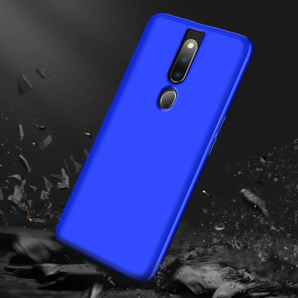 For OPPO F11 pro Ultra Slim PC Back Cover Non-slip Shockproof 360 Degree Full Protective Case Blue black blue