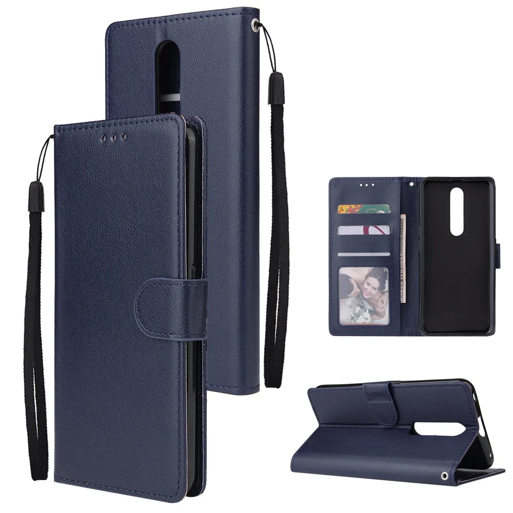 For OPPO F11 pro Wallet-type PU Leather Protective Phone Case with Buckle & 3 Card Position blue