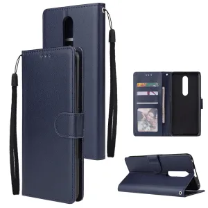 For OPPO F11 pro Wallet-type PU Leather Protective Phone Case with Buckle & 3 Card Position blue