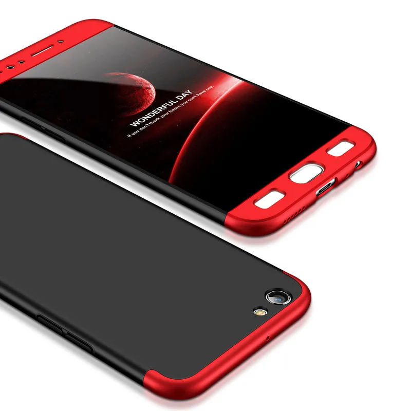 For OPPO F3/A77(International) Slim 3 in 1 Hybrid Hard Case Full Body 360 Degree Protection Back Cover Red black red