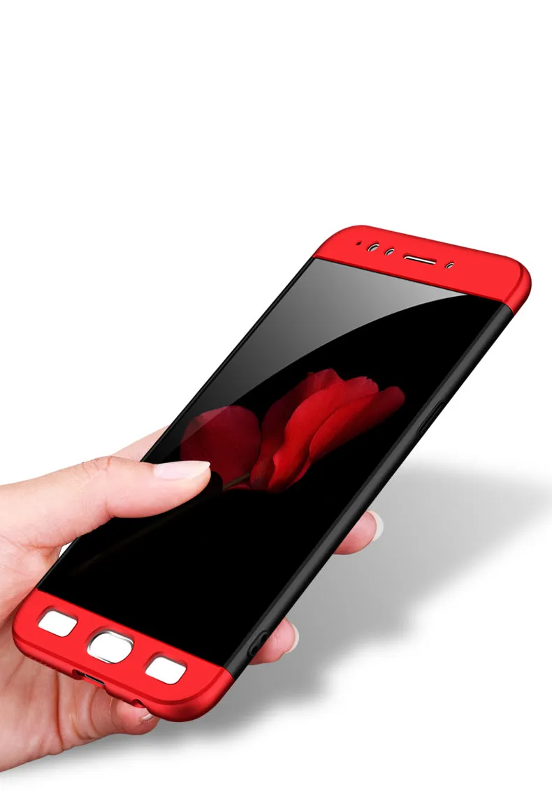 For OPPO F3/A77(International) Slim 3 in 1 Hybrid Hard Case Full Body 360 Degree Protection Back Cover Red black red