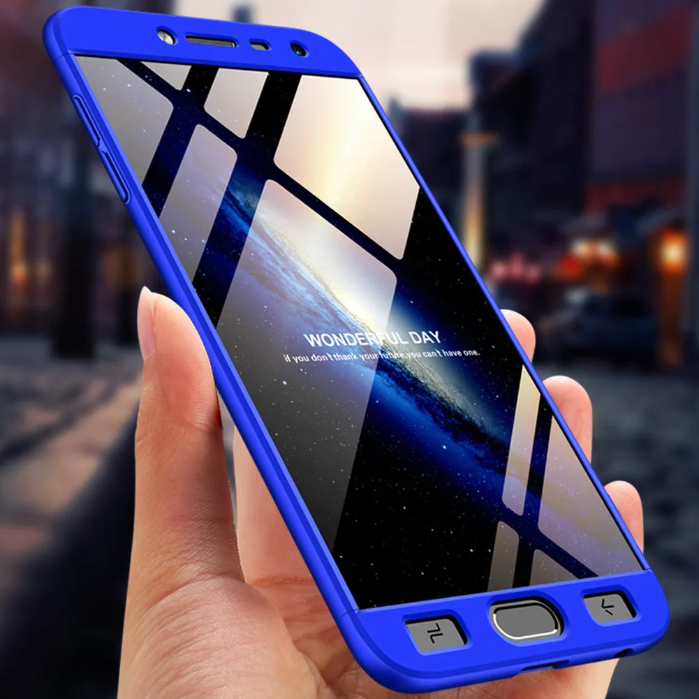 For Samsung J4 2018 Ultra Slim 360 Degree Non-slip Shockproof Full Protective Case blue