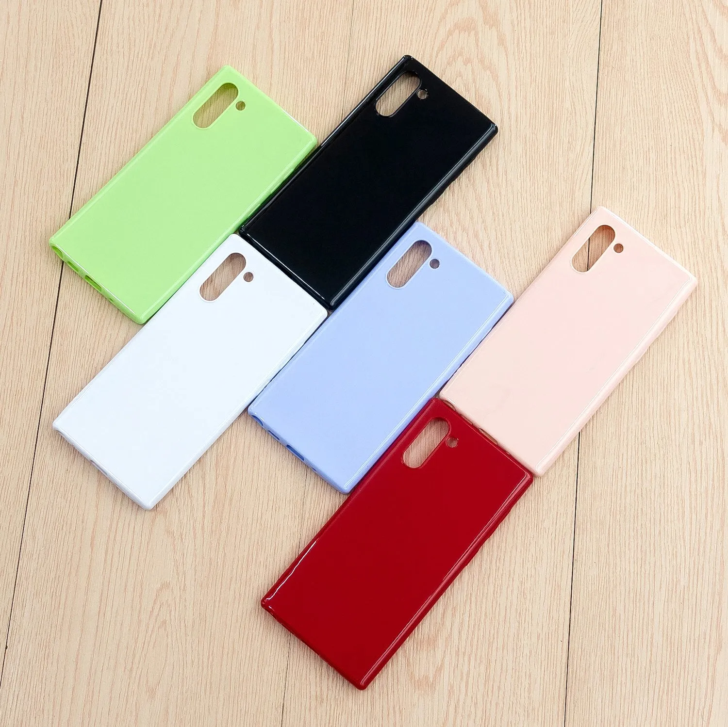 For Samsung Note 10/10 Pro Cellphone Cover TPU Phone Case Simple Profile Classic Design Shock-proof Shell Fluorescent green