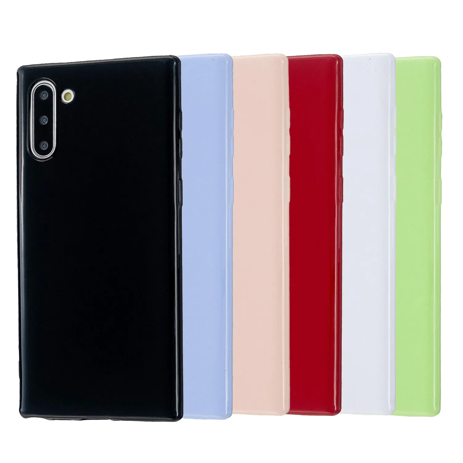 For Samsung Note 10/10 Pro Cellphone Cover TPU Phone Case Simple Profile Classic Design Shock-proof Shell Fluorescent green