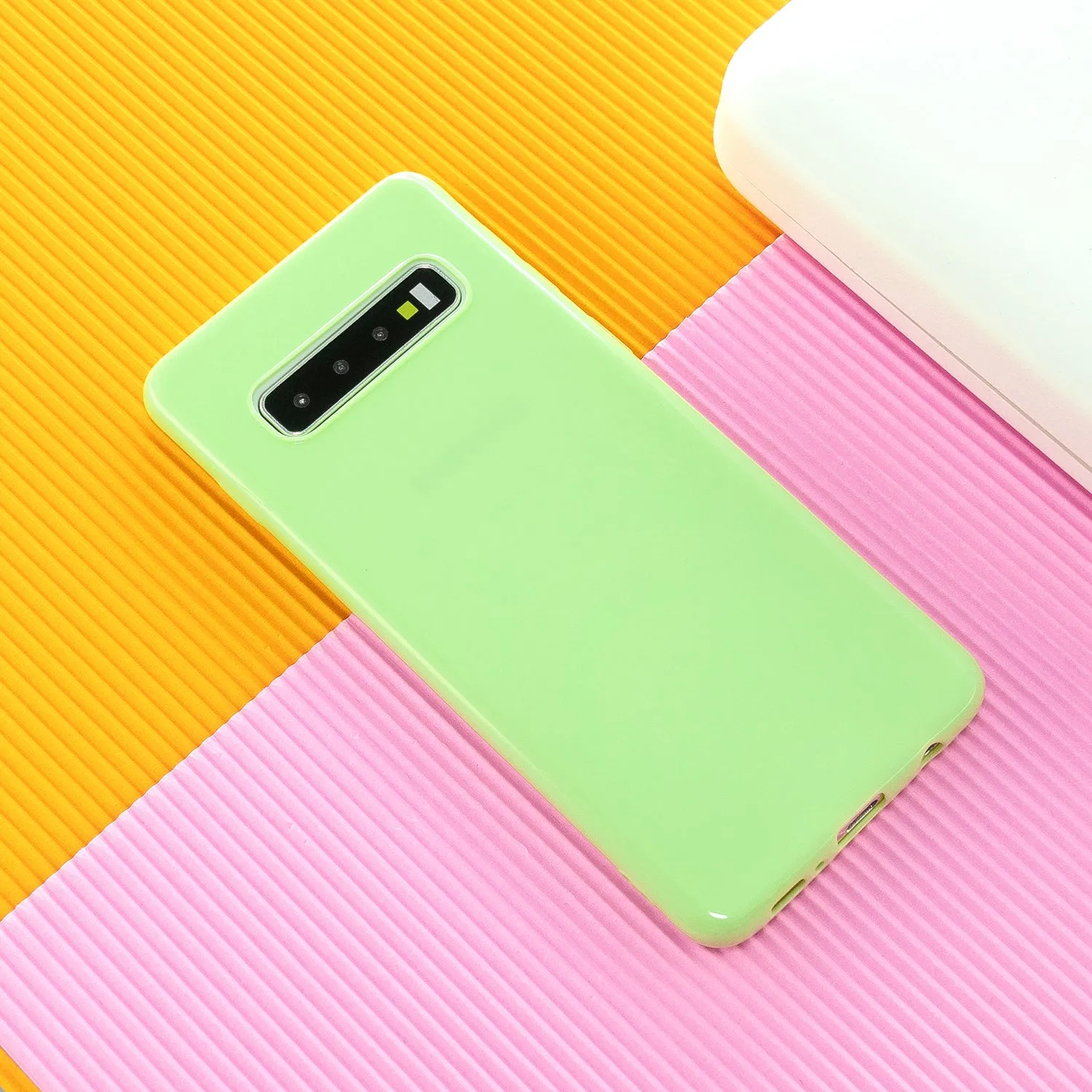 For Samsung S10/S10E/S10 Plus Cellphone Case Precise Cutouts Simple Profile Soft TPU Mobile Phone Shell Milk white