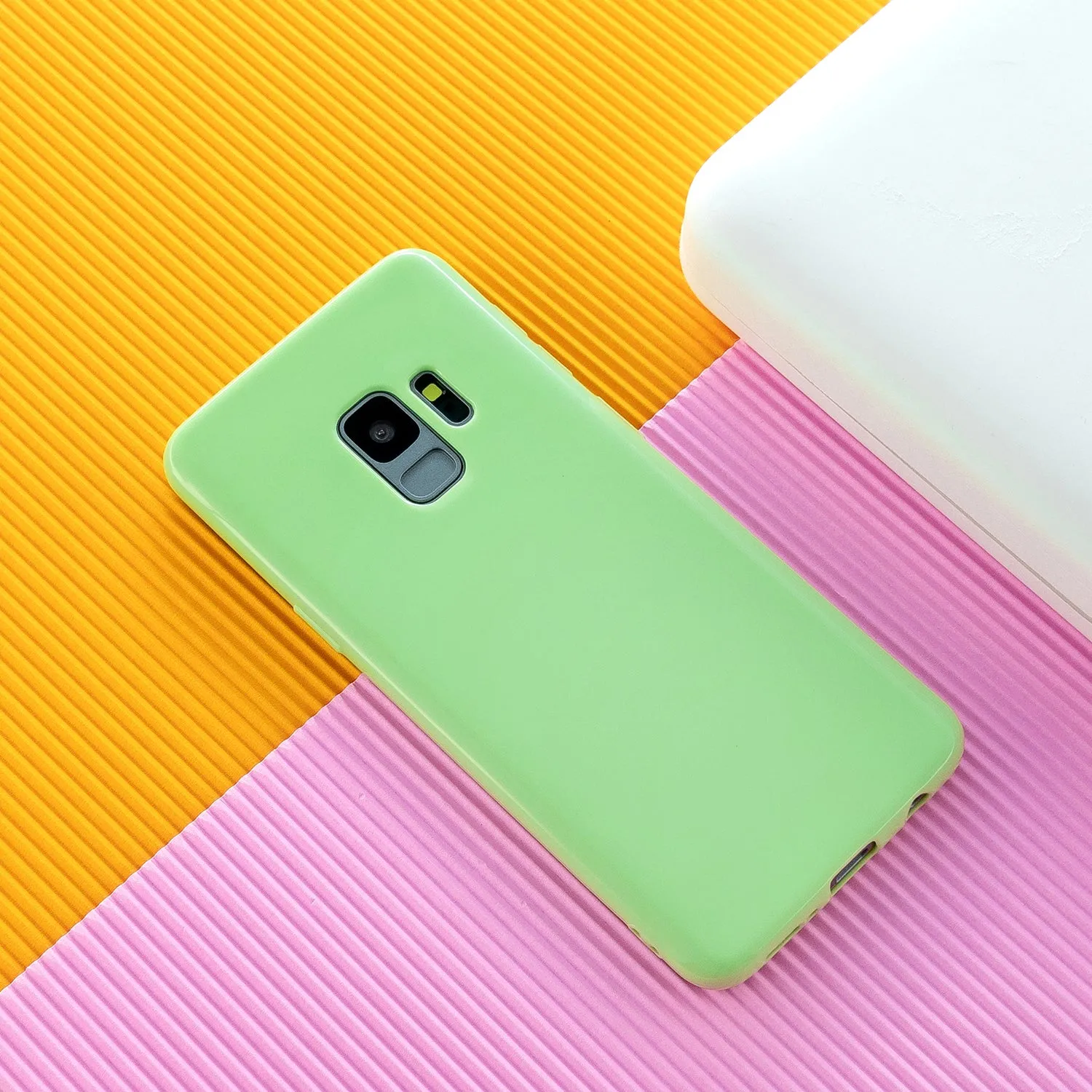For Samsung S9/S9 Plus Mobile Phone Cover Classic Plain Design Classic Smartphone Case Soft TPU Phone Shell Bright black