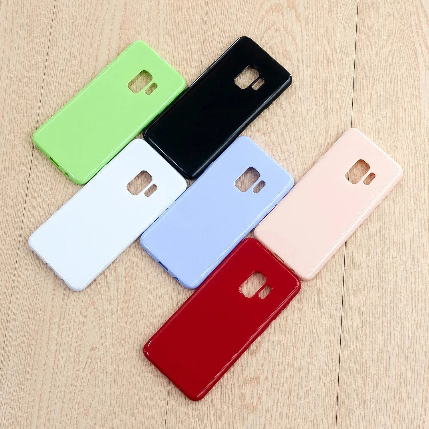 For Samsung S9/S9 Plus Mobile Phone Cover Classic Plain Design Classic Smartphone Case Soft TPU Phone Shell Bright black