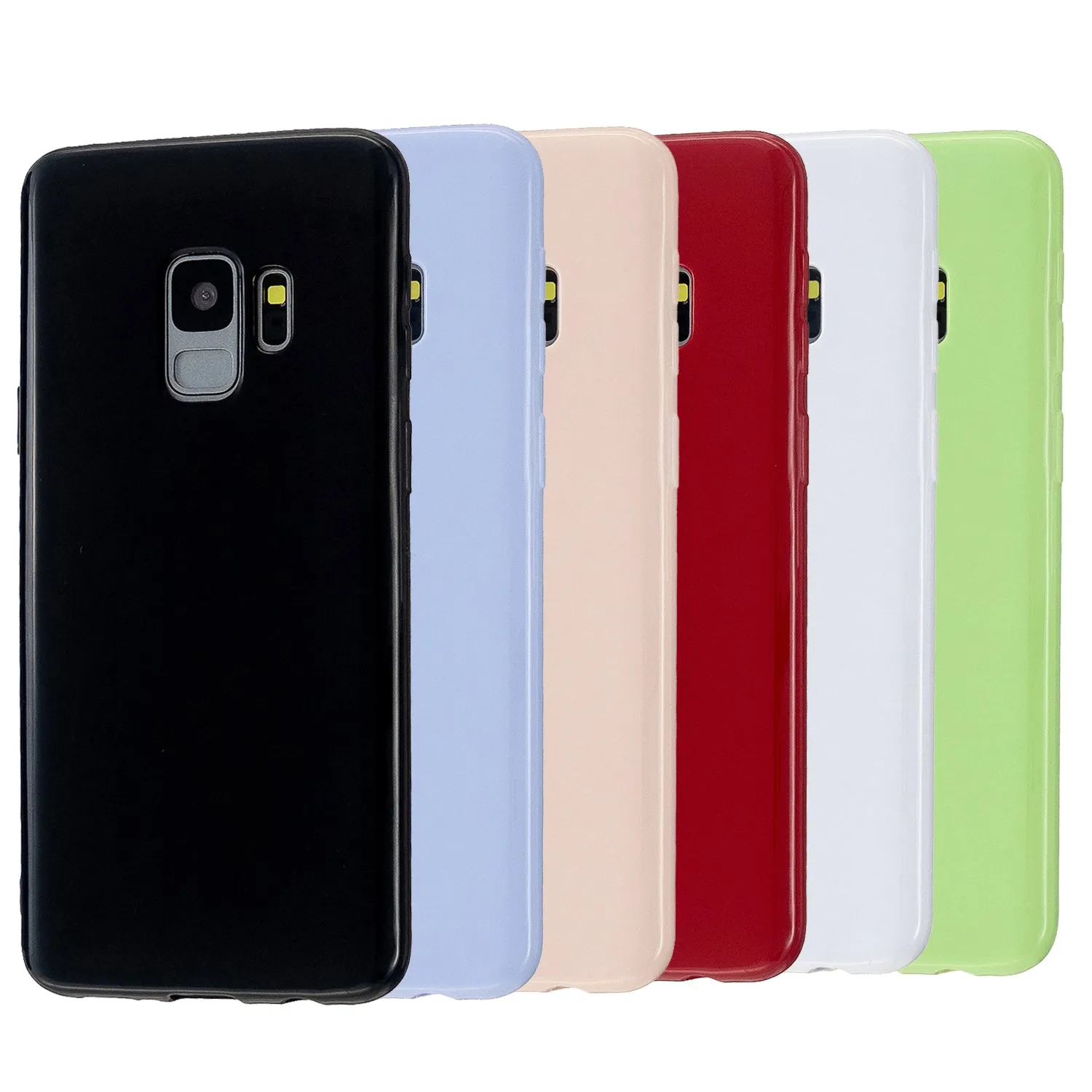 For Samsung S9/S9 Plus Mobile Phone Cover Classic Plain Design Classic Smartphone Case Soft TPU Phone Shell Bright black