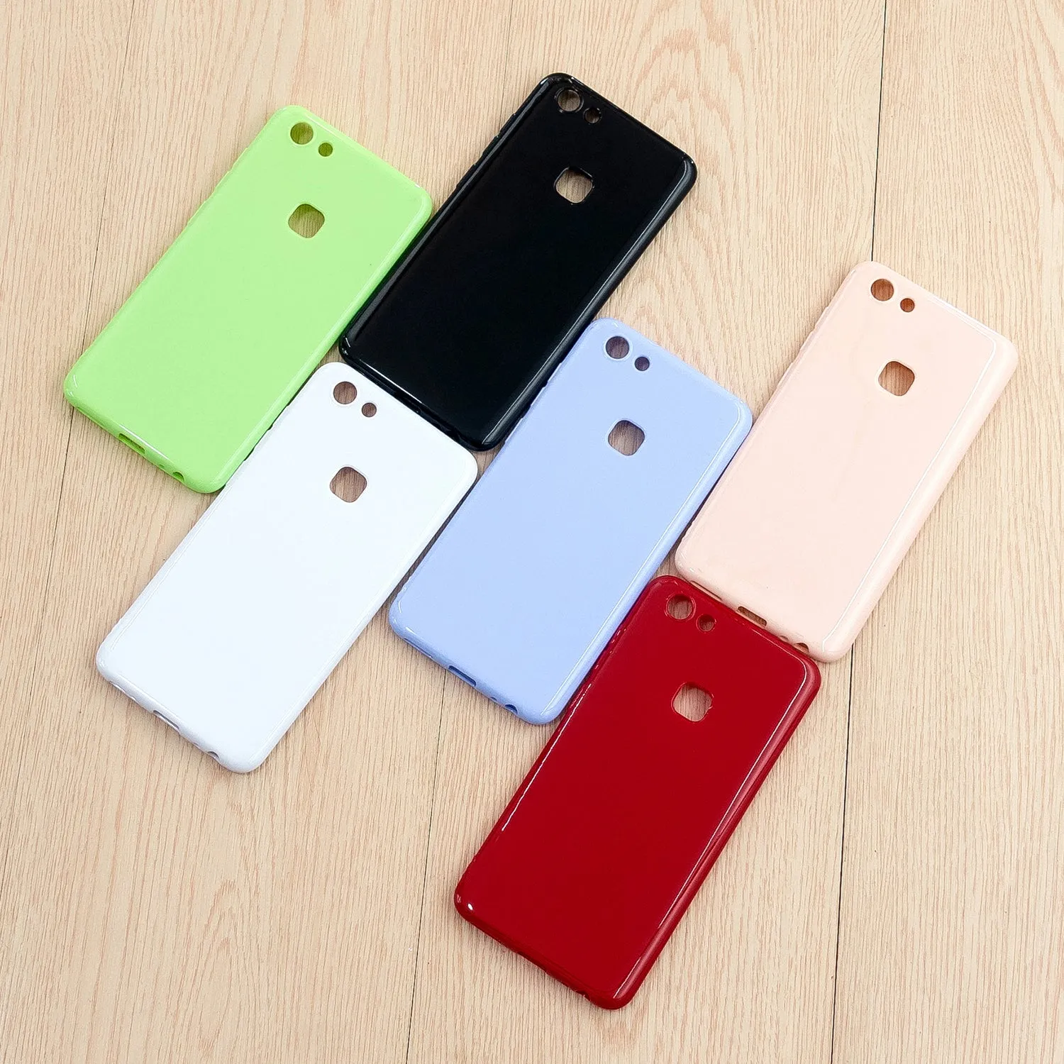 For VIVO Y75/Y79 Cellphone Case Glossy TPU Phone Shell Smartphone Soft Cover Heavy Duty Protection Bright black